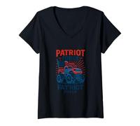 Womens Patriot Force Monster Truck Design V-Neck T-Shirt