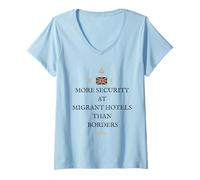 Womens Patriotic Britain Pride Supports Proud British More Security V-Neck T-Shirt