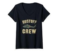 Womens Patriotic DUSTOFF Crew Pilot Air Ambulance Medevac V-Neck T-Shirt
