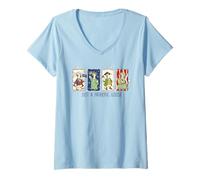 Women's Patriotic Geese American History Celebration V-Neck T-Shirt