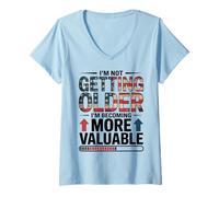 Womens Patriotic Getting Older More Valuable Graphic V-Neck T-Shirt