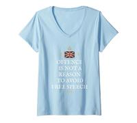 Womens Patriotic Great Britain Support British Offence Free Speech V-Neck T-Shirt