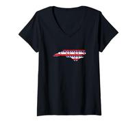 Womens Patriotic North Carolina USA Flag America Men Women Adults V-Neck T-Shirt