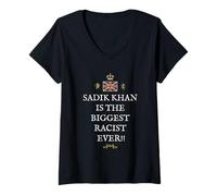 Womens Patriotic Proud Great Britain British Pride BRITS SADIQ Khan V-Neck T-Shirt