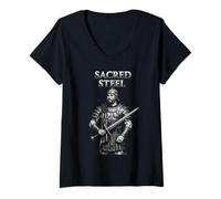 Womens Patriotic Soldier American Flag Veterans Military Graphic V-Neck T-Shirt