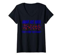 Women's Patriotic Statement Mad As Hell 'Cuz I Love This Place V-Neck T-Shirt