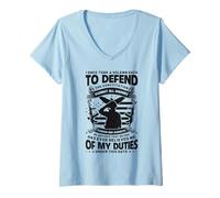 Womens Patriotic Veteran American Oath Defend The Constitution V-Neck T-Shirt