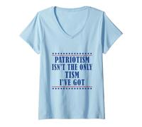 Womens Patriotism isn't The Only Tism I've Got American Flag Autism V-Neck T-Shirt