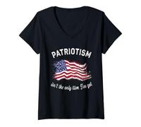 Womens Patriotism isn't The Only Tism I've Got American Flag Autism V-Neck T-Shirt