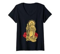 Womens Patrón de la Esperanza San Judas Tadeo Apóstol de Jesús V-Neck T-Shirt