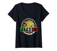 Womens Patrona Mexicans Souvenir Patriotic Fiesta Mexicana V-Neck T-Shirt