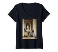 Women's Patsy & Mandy 70s Androgynous Fashion Models Dick Barnatt V-Neck T-Shirt