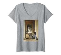 Women's Patsy & Mandy 70s Models Androgynous Fashion Dick Barnatt V-Neck T-Shirt