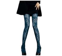 Womens Patterned Lace Fishnet Net Tights Fashion Pantyhose With Pattern Prints Stockings High Waisted Night Club FishnetPantyhose Party Stocking Vintage Ladies Lace Leggings for (Green, One Size)