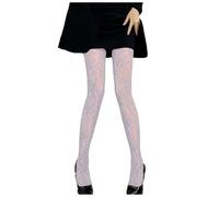 Womens Patterned Lace Fishnet Net Tights Fashion Pantyhose With Pattern Prints Stockings High Waisted Night Club FishnetPantyhose Party Stocking Vintage Ladies Lace Leggings for (Light Gray, One Size)