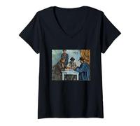 Women's Paul Cezanne The Card Players V-Neck T-Shirt