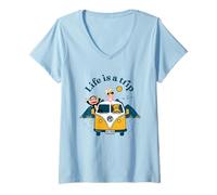 Womens Paul Frank Julius & Co Life Is A Trip Camper V-Neck T-Shirt