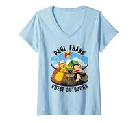 Women's Paul Frank Julius Monkey & Worry Bear The Great Outdoors V-Neck T-Shirt