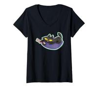 Women's Paul Frank Mika The Cat with Sushi V-Neck T-Shirt