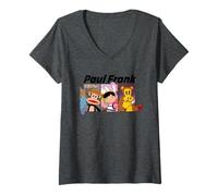 Women's Paul Frank Trio Julius Monkey Bunny Girl & Worry Bear V-Neck T-Shirt