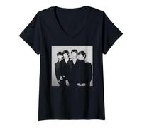 Womens Paul McCartney John Lennon & Co The Beatles 1963 V-Neck T-Shirt