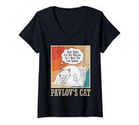 Women's Pavlov's Cat - Yeah Right, I'm Not Moving 'til I Hear The V-Neck T-Shirt