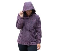 Women's Paw Symphony Water Activated Paw Design Raincoat Lightweight Breathable Magical Print Rain Jacket Windbreaker, Orchid, M