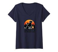 Womens Pawprints in The Mountains Dog Hiking Quote V-Neck T-Shirt