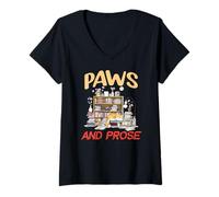 Womens Paws and prose V-Neck T-Shirt