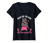Women's Paws for The Cure Cane Corso Breast Cancer Awareness 2026 V-Neck T-Shirt