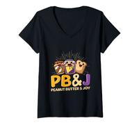 Womens PB&J - Peanut Butter & Joy Quote for a PB&J lover V-Neck T-Shirt