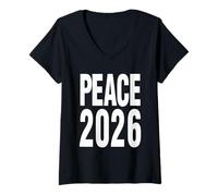 Womens Peace 2026 The Year Humanity Unites Hope Tee Gift for All. V-Neck T-Shirt