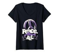 Womens Peace Above All | Doves Love V-Neck T-Shirt