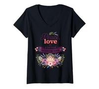 Women's Peace Love and a Locked Bathroom Door Funny Mom V-Neck T-Shirt