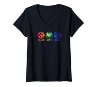 Women's Peace Love and Tuba Simple Basic Icons V-Neck T-Shirt