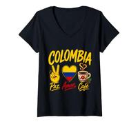 Women's Peace Love Coffee Colombia V-Neck T-Shirt