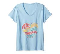 Womens Peace Love Hope Inclusion Equality Hope - Social Justice V-Neck T-Shirt