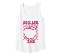 Womens Peace Love Teach Back To School Teacher Tank Top