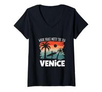 Womens Peace Meets The sea - Venice V-Neck T-Shirt