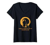 Women's Peace Minimalist Zen Today is Going to Be My Peaceful Day V-Neck T-Shirt