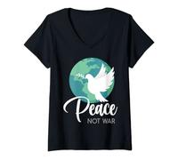 Womens Peace Not War - End Wars on Earth and Love Our Neighbor V-Neck T-Shirt