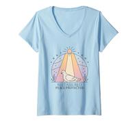 Womens Peaceful Dove - Rest Assured, Peace Protected V-Neck T-Shirt