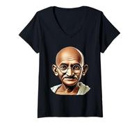 Womens Peaceful Inspiration Timeless Illustration V-Neck T-Shirt