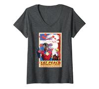 Womens Peacemaker TV series Eat Peace with Eagle V-Neck T-Shirt