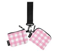 Women's Peach Checked Wallet, White Scotland Buffalo Scottish Tartan Checked Wallet Fashion Cute Credit Card Holder Zipper Coin Pocket for Women And, Multicoloured., 4.13"(L) x 3.5"(W), Travel