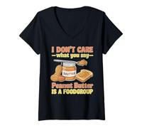 Women's Peanut Butter is A Food Group Food Couples Peanut Butter V-Neck T-Shirt