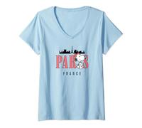 Womens Peanuts - Belle Paris France V-Neck T-Shirt