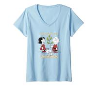 Women's Peanuts - Holidays - Charlie Brown Christmas Tree Snoopy V-Neck T-Shirt