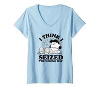 Women's Peanuts - Lucy I Seized The Wrong Day V-Neck T-Shirt