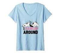 Women's Peanuts Snoopy Hanging Around Beagle Home Friend Classic Fun V-Neck T-Shirt